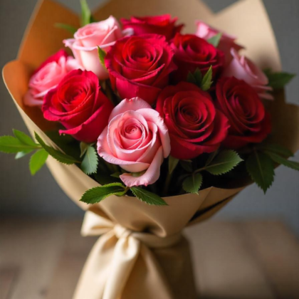 Scarlet Blush Rose Bouquet